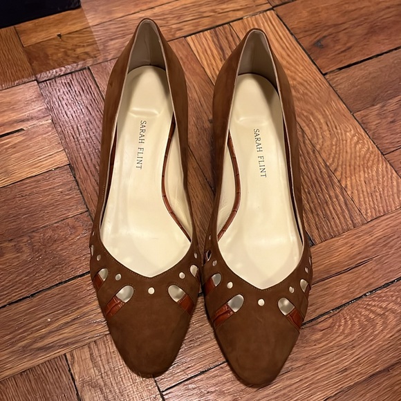 Brand NIB Sarah Flint Shellie in Cognac Suede size IT 42/US 11 - Picture 4 of 5